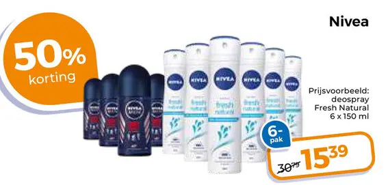 Aanbieding: Nivea deospray Fresh Natural