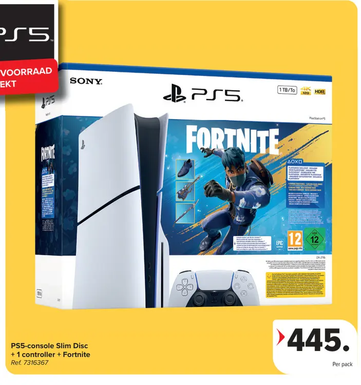 Aanbieding: PS5-console Slim Disc + 1 controller + Fortnite