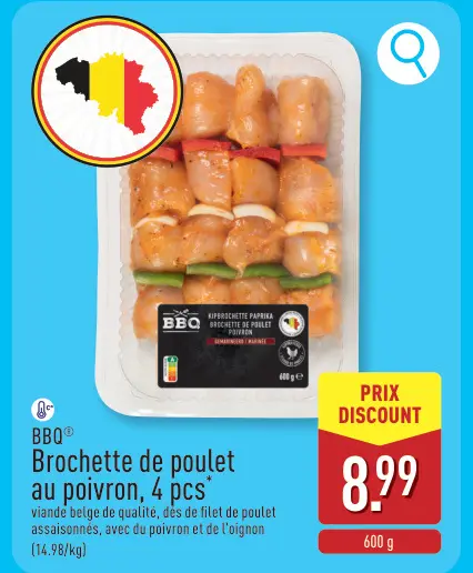 Offre: Brochette de poulet au poivron