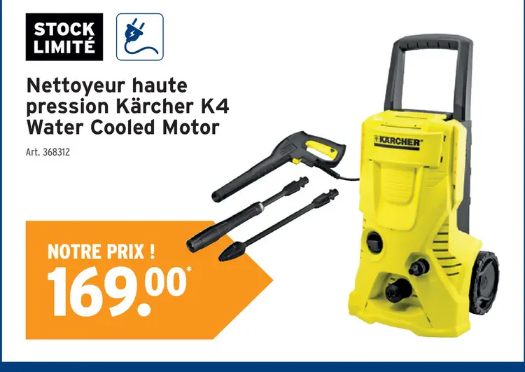 Offre: Nettoyeur haute pression Kärcher K4 Water Cooled motor