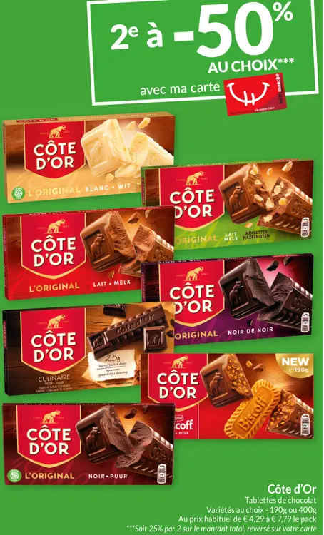 Offre: Côte d'Or Tablettes de chocolat