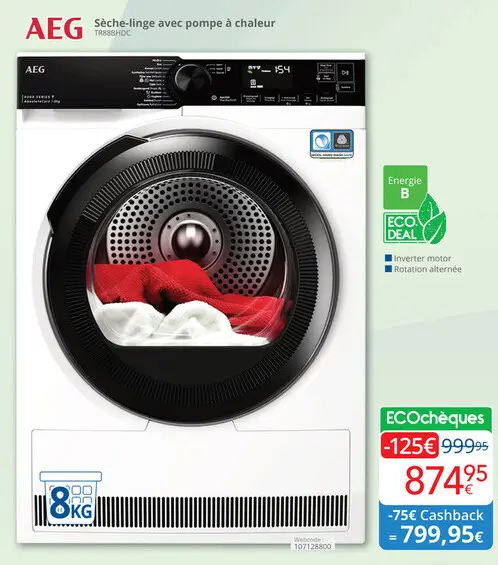 Offre: Sèche-linge avec pompe à chaleur