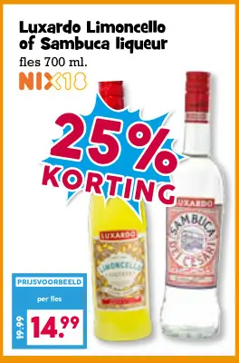 Aanbieding: Limoncello of Sambuca liqueur