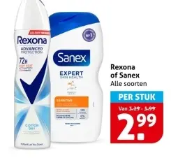 Aanbieding: Rexona of Sanex Alle soorten