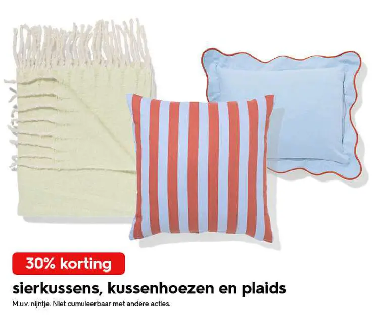 Promotie: sierkussens, kussenhoezen en plaids