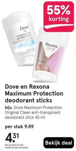 Aanbieding: Maximum Protection deodorant sticks