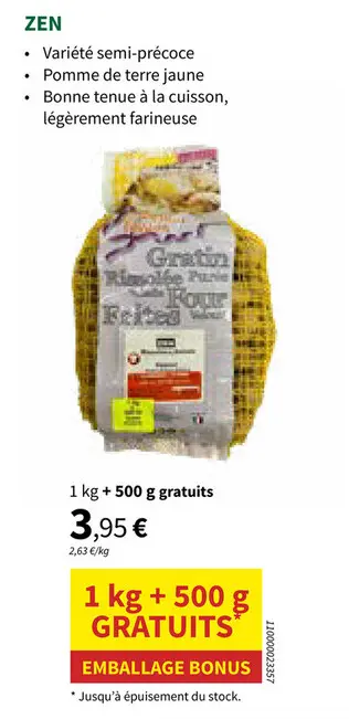 Offre: Pomme de terre jaune