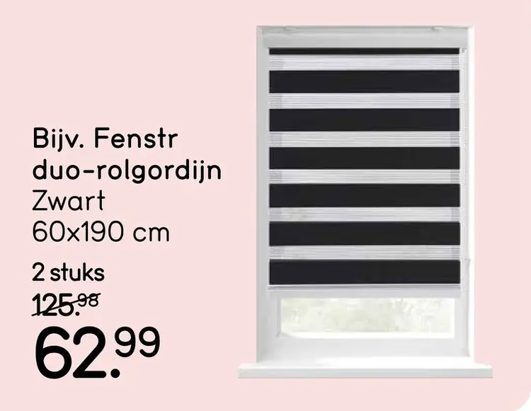 Aanbieding: Fenstr duo-rolgordijn Zwart