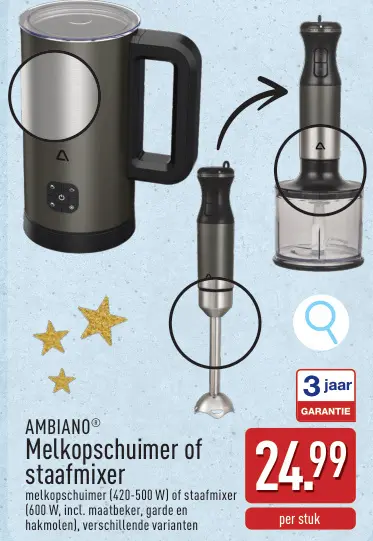 Promotie: Melkopschuimer of staafmixer