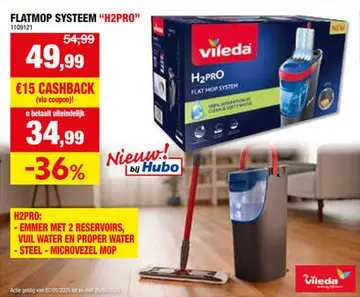 Aanbieding: Vileda H2Pro flatmop systeem