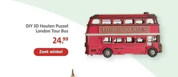 Aanbieding: DIY 3D Houten Puzzel London Tour Bus