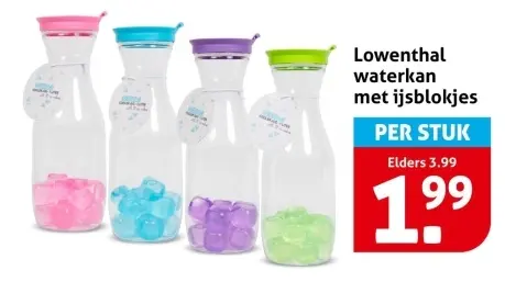 waterkan met ijsblokjes