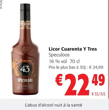 Offre: Licor Cuarenta Y Tres Speculoos