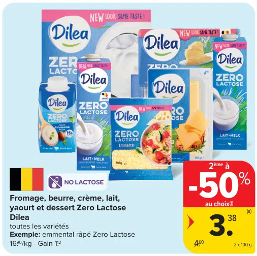 Offre: Fromage, beurre, crème, lait, yaourt et dessert Zero Lactose