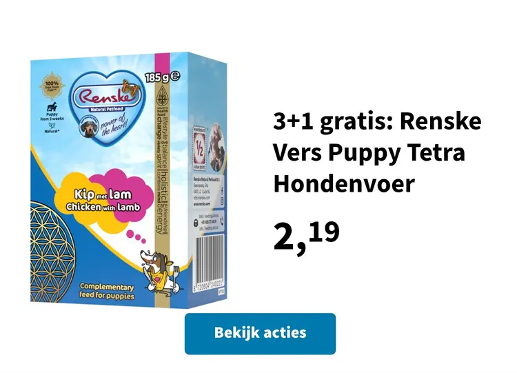 Promotie: Renske Vers Puppy Tetra Hondenvoer