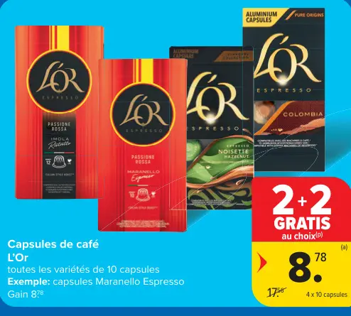Offre: Capsules de café