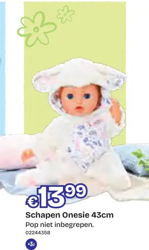 Aanbieding: Schapen Onesie 43cm