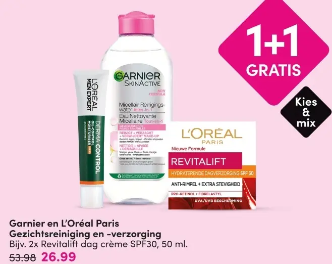Aanbieding: Garnier en L'Oréal Paris Gezichtsreiniging en verzorging