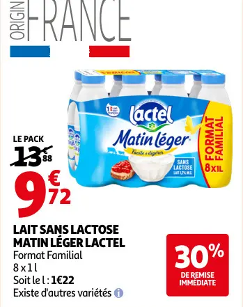 Promotie: Lait sans lactose Matin Léger