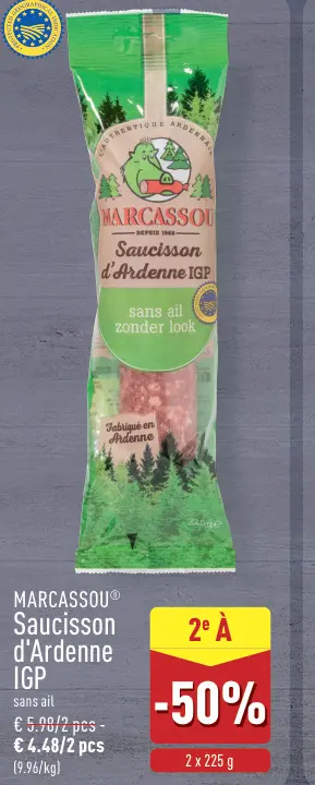 Offre: Saucisson d'Ardenne IGP