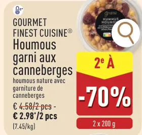 Offre: Houmous garni aux canneberges