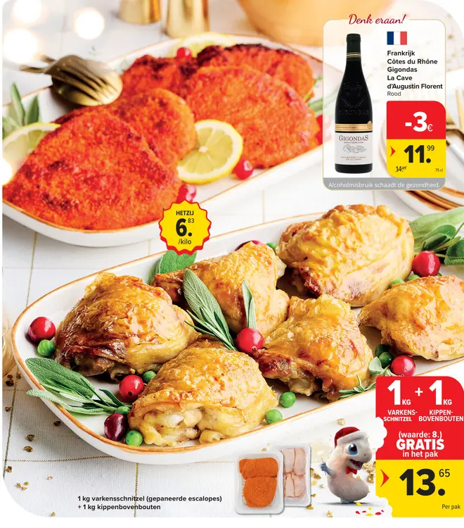 Promotie: Varkensschnitzel en Kippenbovenbouten