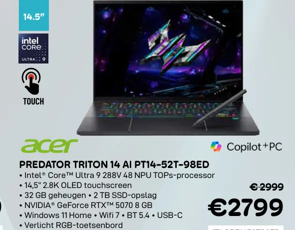 Promotie: Predator triton 14 ai pt14-52t-98ed