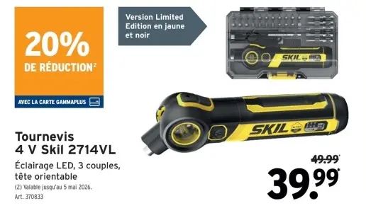Offre: Tournevis 4 V Skil 2714VL