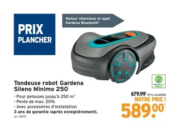 Offre: Tondeuse robot Gardena Sileno Minimo