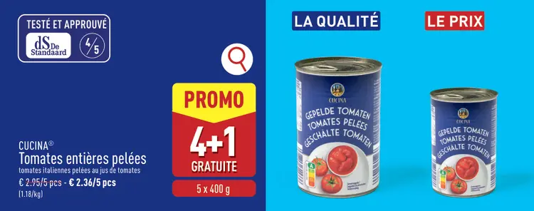 Offre: Tomates entières pelées