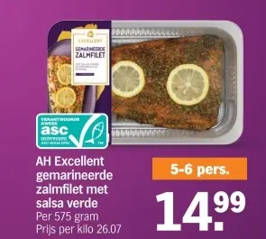 Aanbieding: Gemarineerde zalmfilet met salsa verde