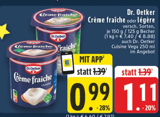 Aanbieding: Crème fraîche oder légère