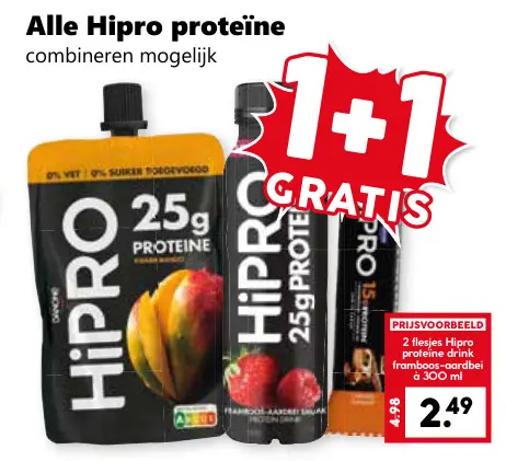 Aanbieding: Alle Hipro proteïne