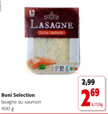 Offre: lasagne au saumon