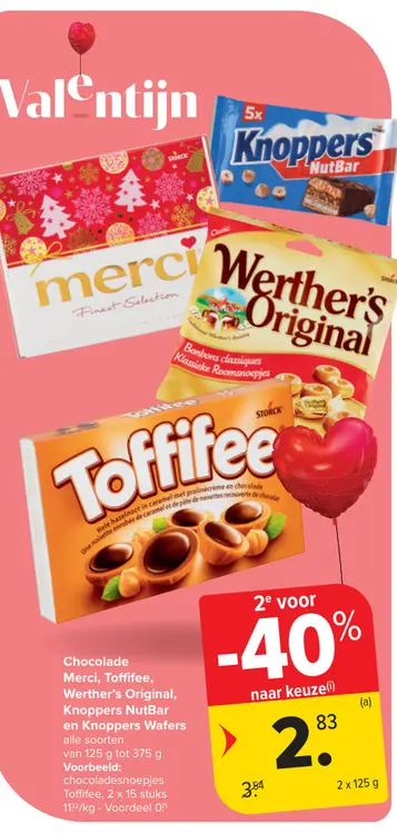 Promotie: Chocolade Merci, Toffifee, Werther's Original