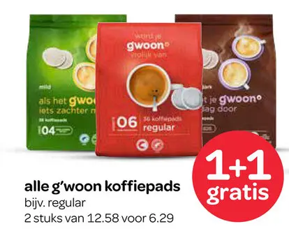 Aanbieding: g'woon koffiepads