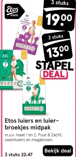 Aanbieding: Etos luiers en luierbroekjes midpak