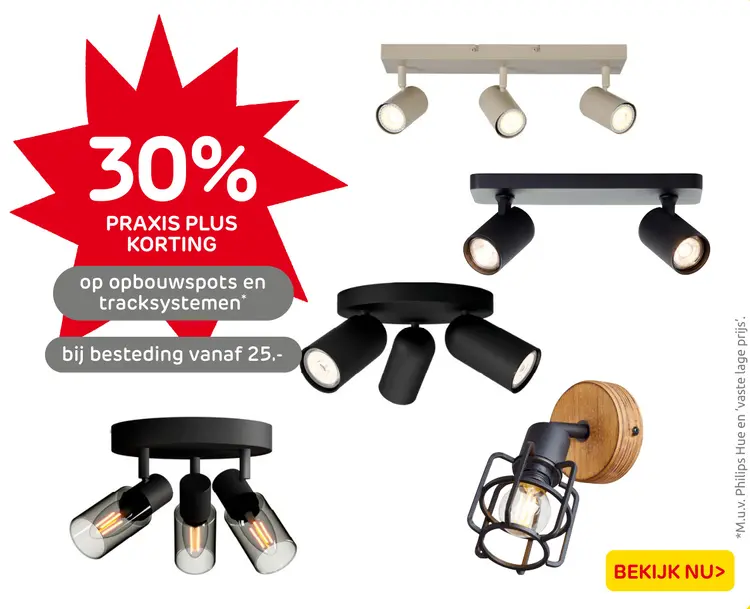 Aanbieding: Opbouwspots en tracksysteem