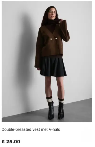 Promotie: Double-breasted vest met V-hals