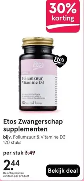 Aanbieding: Etos Zwangerschap supplementen