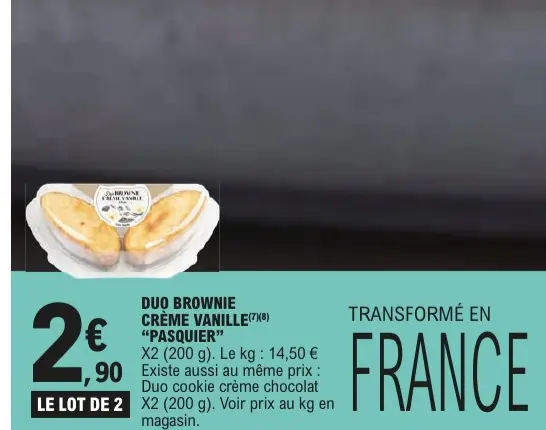 Offre: Duo brownie crème vanille