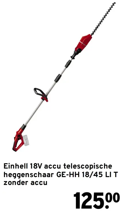 Aanbieding: 18V accu telescopische heggenschaar GE-HH 18/45