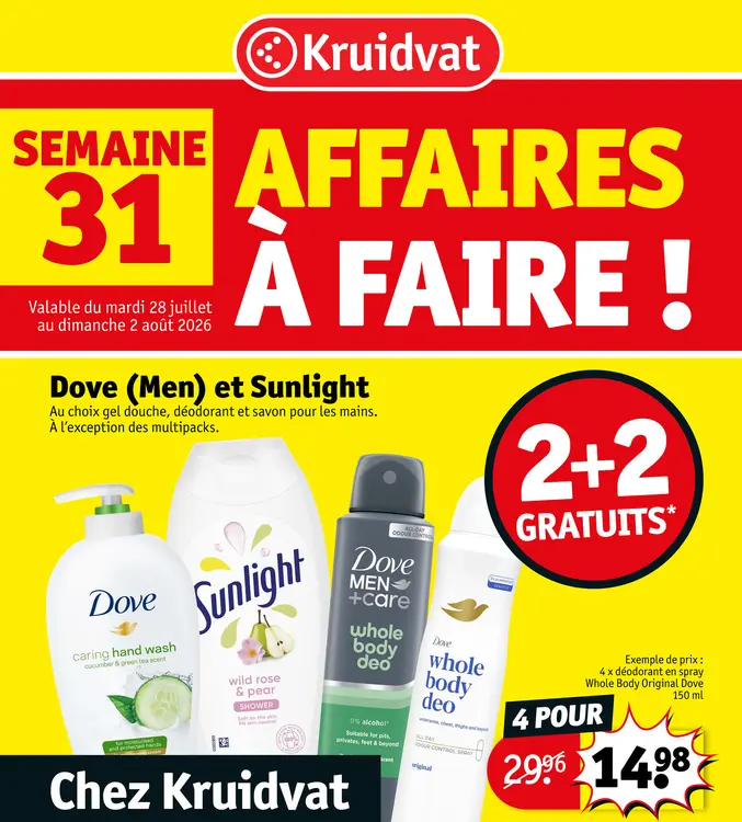 Offre: Dove (Men) et Sunlight