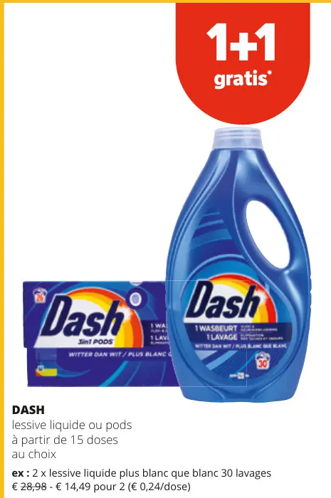 Offre: lessive liquide ou pods