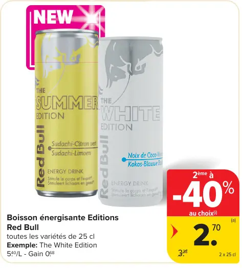 Offre: Boisson énergisante Editions