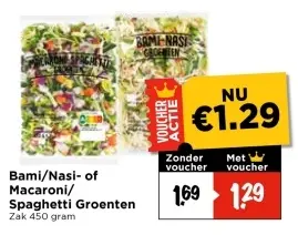 Aanbieding: Bami/Nasi- of Macaroni/ Spaghetti Groenten