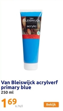 Aanbieding: Van Bleiswijck acrylverf primary blue