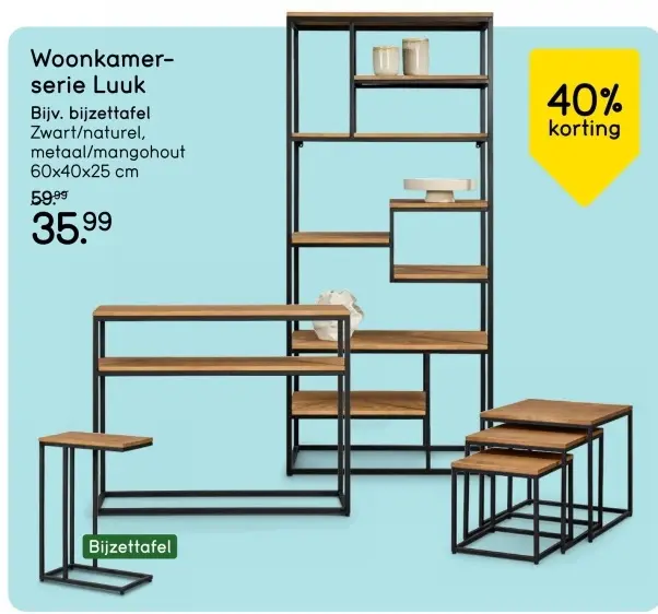 Aanbieding: Woonkamer-serie Luuk Bijv. bijzettafel