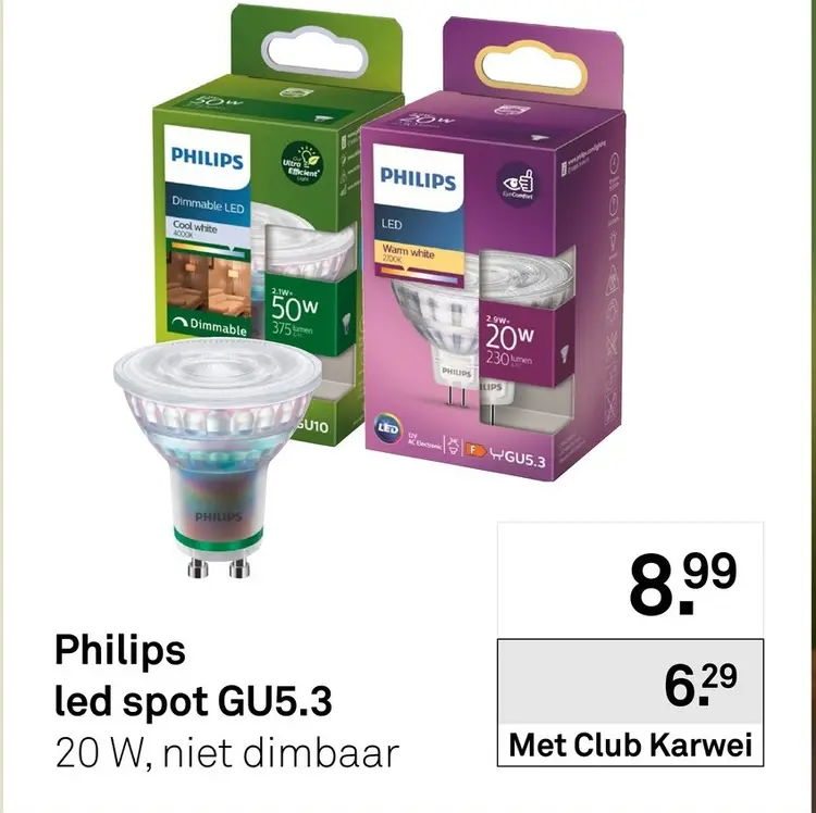 Aanbieding: Philips led spot GU5.3