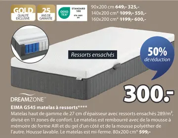 Offre: EIMA GS45 matelas à ressorts
